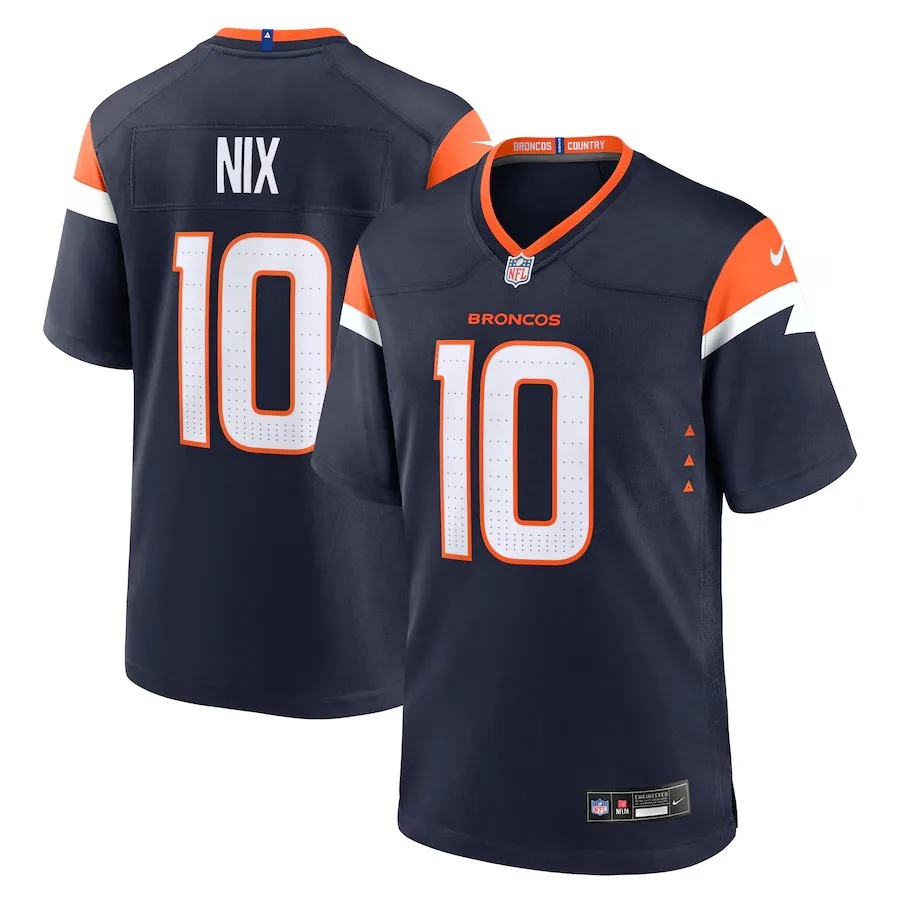 Broncos Bo Nix Navy Alternate Ujersey